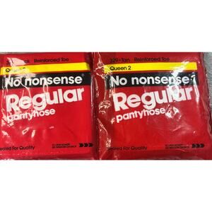 NO NONSENSE Reinforced toes‎ pantyhose Sheer 1-Black #330 And 1-Tan Size Queen 2